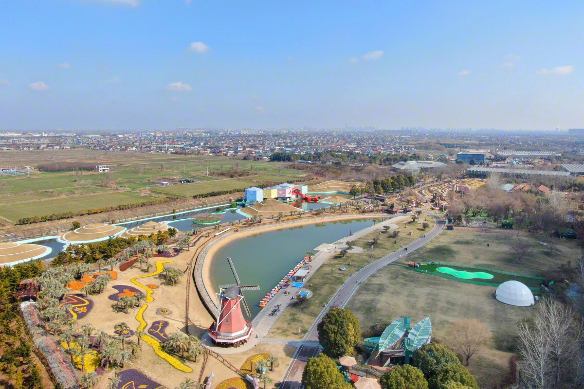 2022年2月10日拍摄的位于南通市通州区先锋镇的南通洲际绿博园美丽