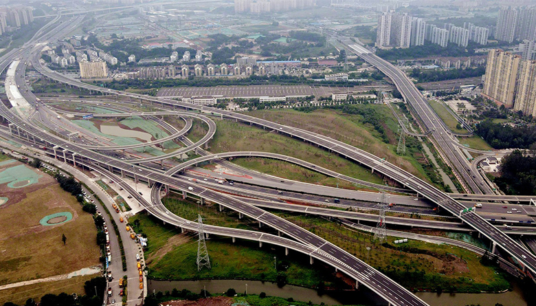 南京最大的立交油坊桥互通绿化提升工程完工